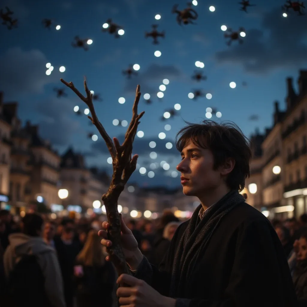 Más de 1.200 drones iluminan el cielo de Madrid con imágenes temáticas de Harry Potter, mientras espectadores emocionados...