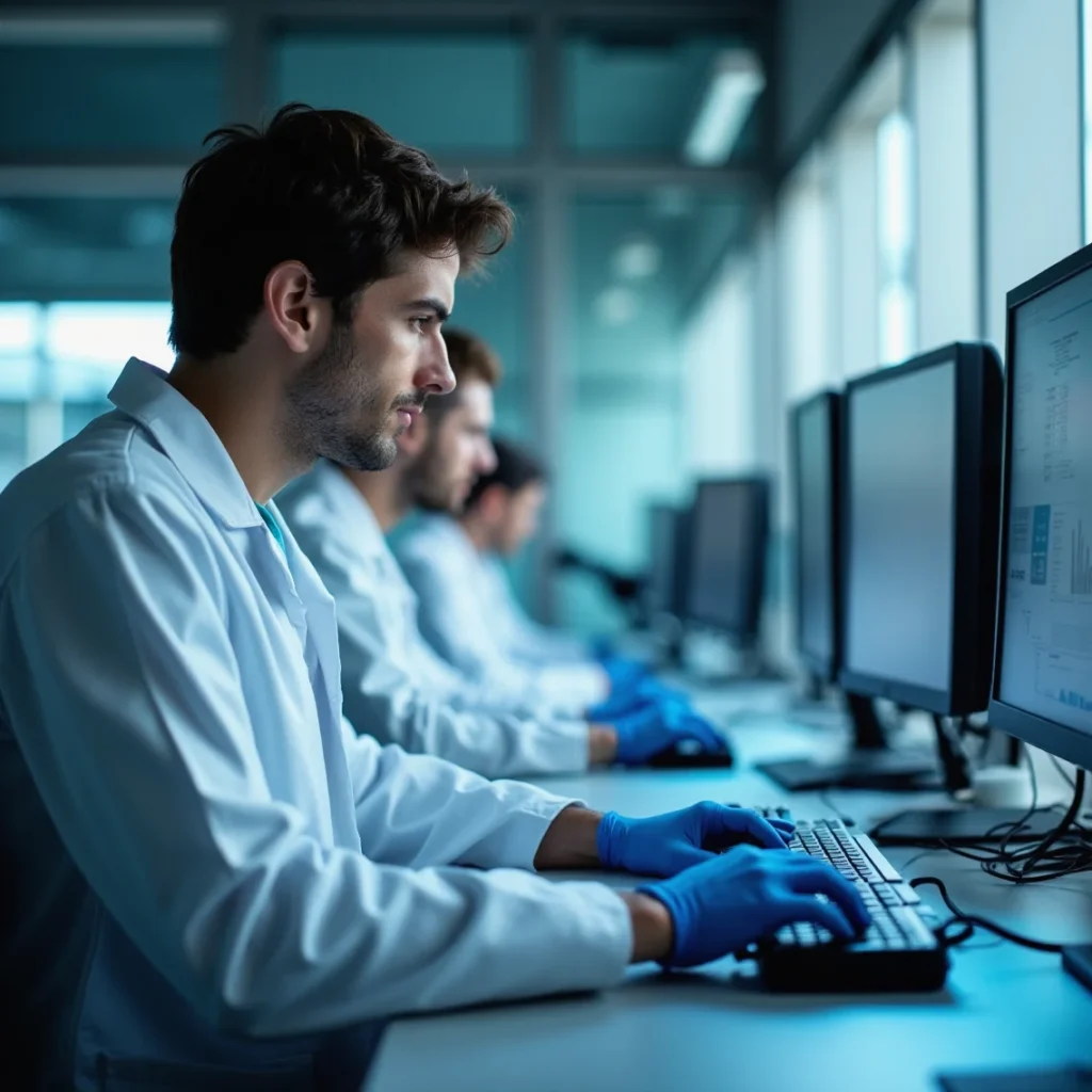 Científicos analizan datos de secuenciación de ADN en modernos laboratorios del Instituto de Medicina Personalizada,...