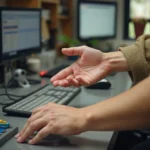 Trabajadores en un entorno de innovación tecnológica, iluminación natural, destacando el crecimiento exponencial de una...