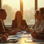 Profesionales en reunión de trabajo con CaixaBank, transacción transaccional, banca para Pymes, servicios innovadores